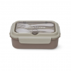Lunch box Fissman 800 ml z 2 komorami i stalowym pojemnikiem ( beżowy )